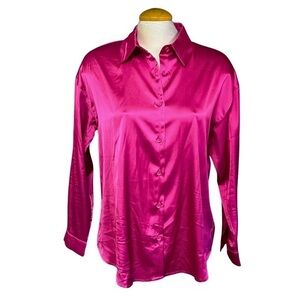Women's Hot Pink HOTOUCH Large Button Up Blouse